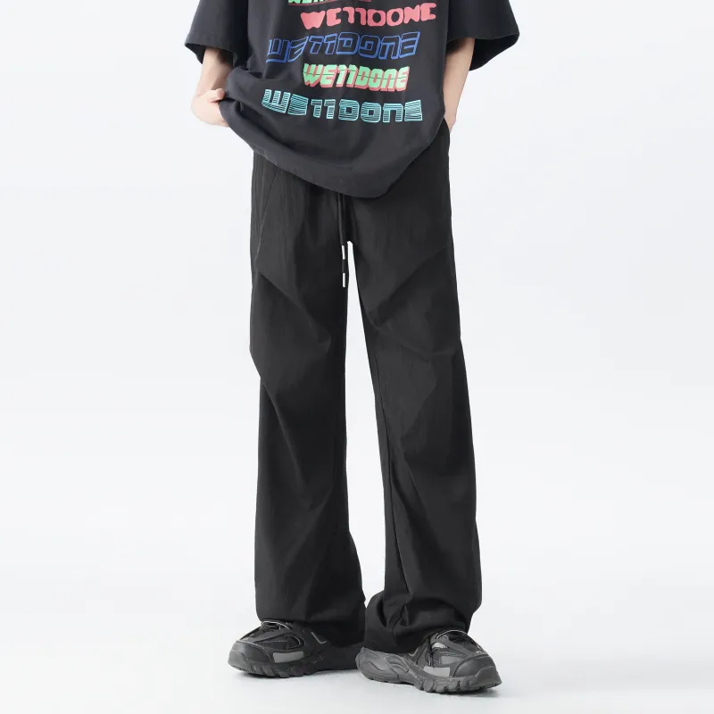 BENGEN Casual Pants Unisex Black-3