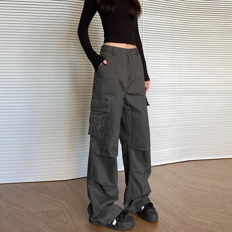 BENGEN Casual Pants Women's Gray-4