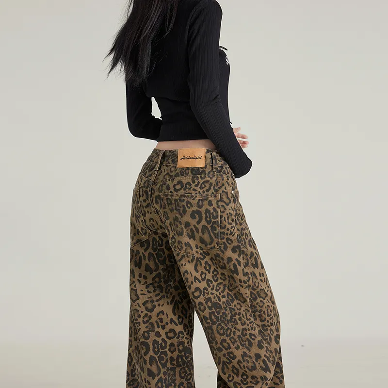 BENGEN Jeans Women's Leopard Print-2