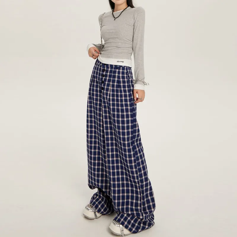 BENGEN Casual Pants Women's Blue-4