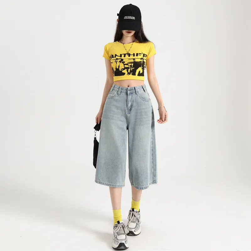 BENGEN Denim Shorts Women's-7