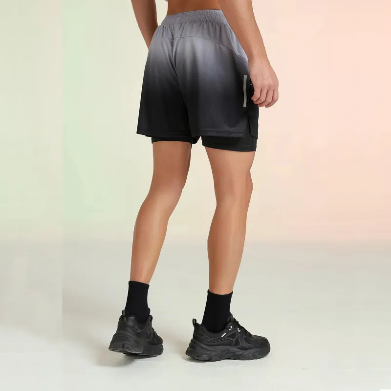 KPADB Basketball Shorts Unisex Gray White-4