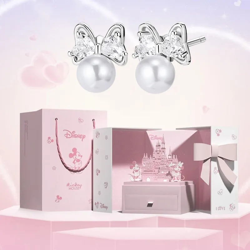 Disney Minnie Collection Mickey Collection S925 Silver Earrings Women's Silver-1