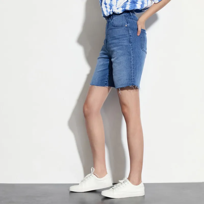 GAP Denim Shorts Women's Dark Blue-4