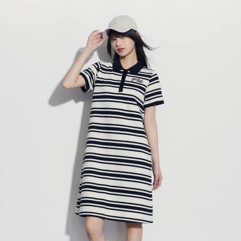 GAP Short-Sleeved Dresses Women's Black White Stripes-2