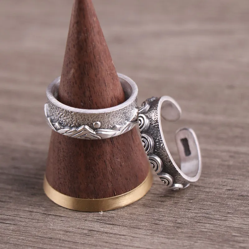 Silver Arashi Sterling Silver Ring 999 Fine Silver Unisex-2