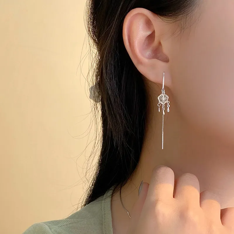Silver Arashi 999 Fine Silver Drop Earrings Women's-1