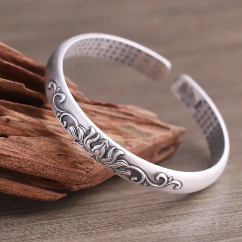 Silver Arashi Sterling Silver Bangle 999 Fine Silver Unisex-2