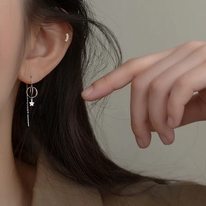Silver Arashi S999 Fine Silver Drop Earrings Unisex Silver 79*10.5*5.5mm-1