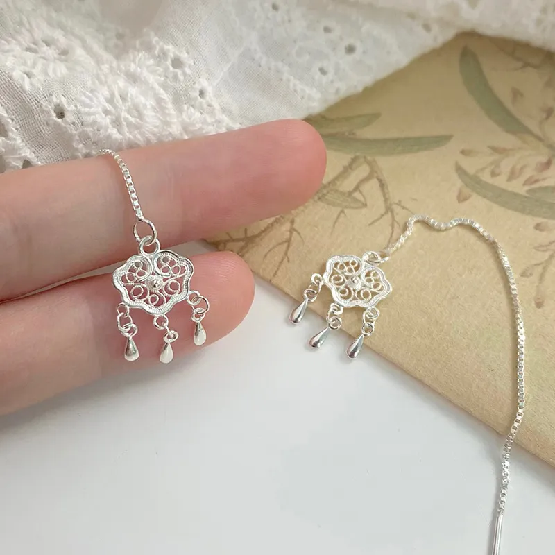 Silver Arashi 999 Fine Silver Drop Earrings Women's-3