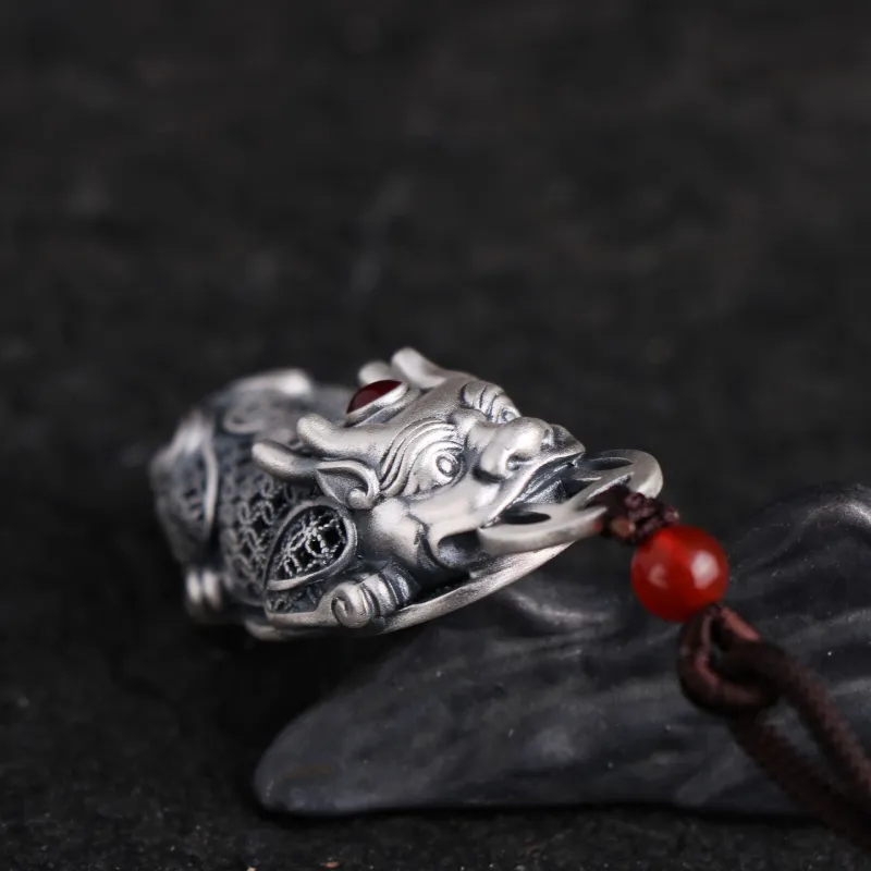 Silver Arashi Sterling Silver Pendant 999 Fine Silver Unisex-3