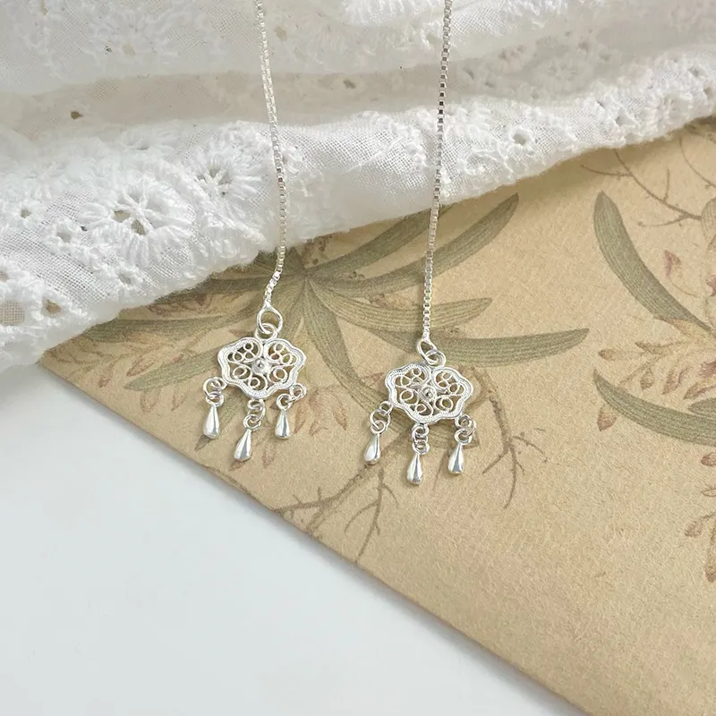Silver Arashi 999 Fine Silver Drop Earrings Women's-2