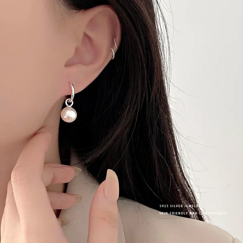 Silver Arashi 925 Sterling Silver, Pearl Earrings Women's-9