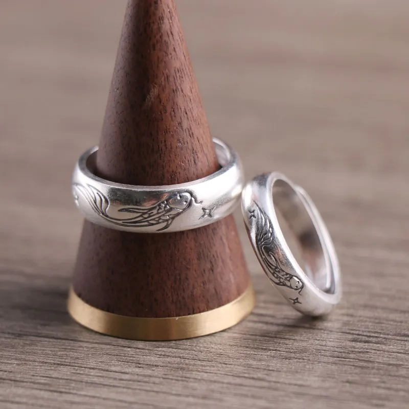 Silver Arashi Sterling Silver Ring 999 Fine Silver Unisex-3