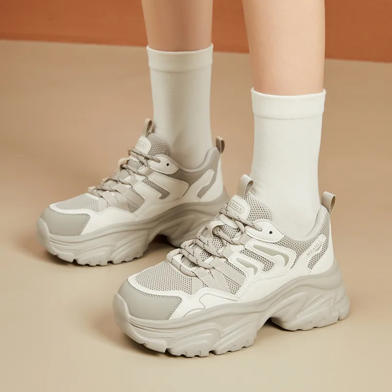 SIMBA'S PRIDE Abrasion Resistant Height Increasing Chunky Sneakers Women's-2
