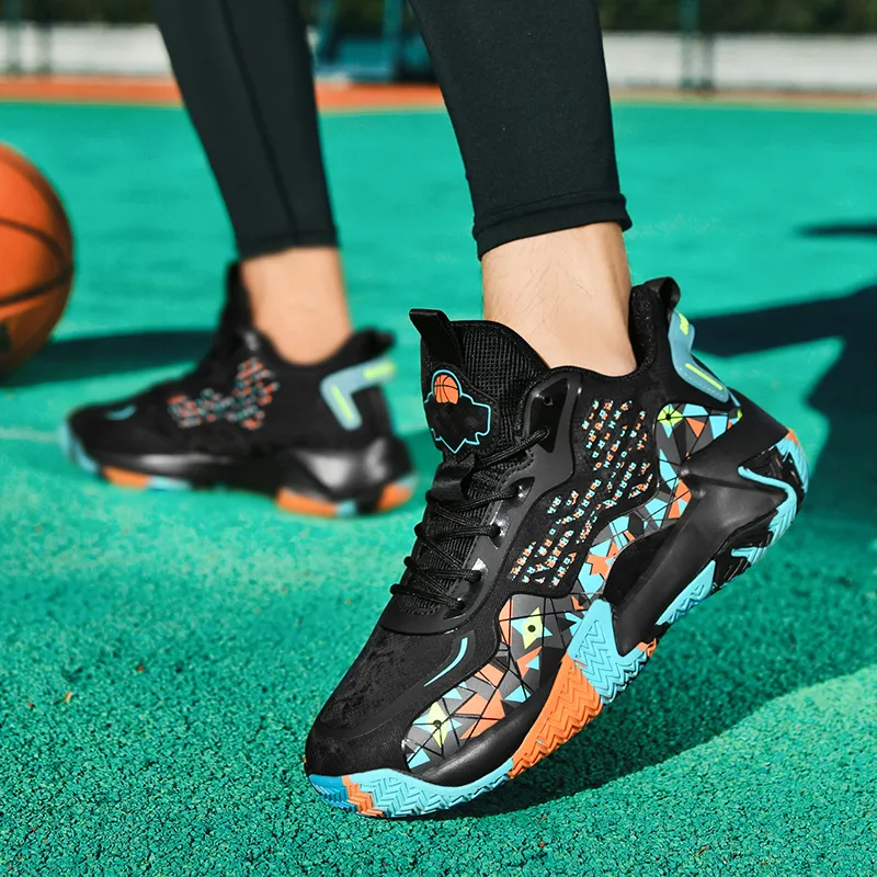 SIMBA'S PRIDE Shock Absorbers With Slip Resistant Features Mid Top Basketball Shoes Men's-4
