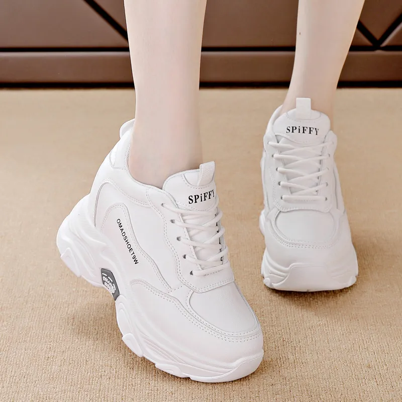 SIMBA'S PRIDE Abrasion Resistant Breathable Low Top Chunky Sneakers Women's White-3