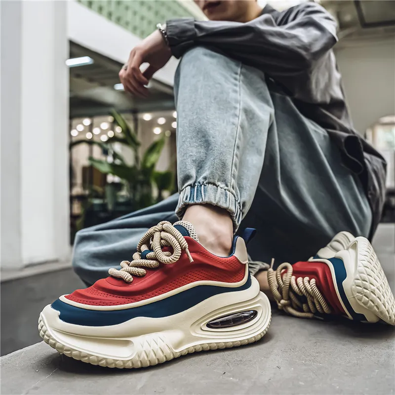SIMBA'S PRIDE Abrasion Resistant Breathable Height Increasing Chunky Sneakers Men's-2
