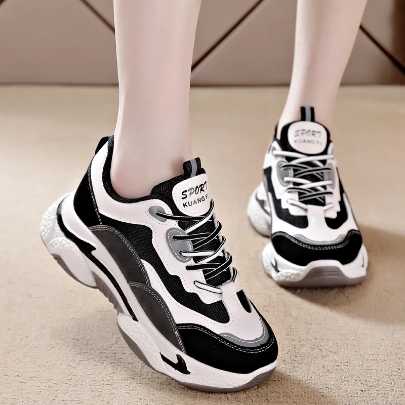 SIMBA'S PRIDE Abrasion Resistant Breathable Low Top Chunky Sneakers Women's-7