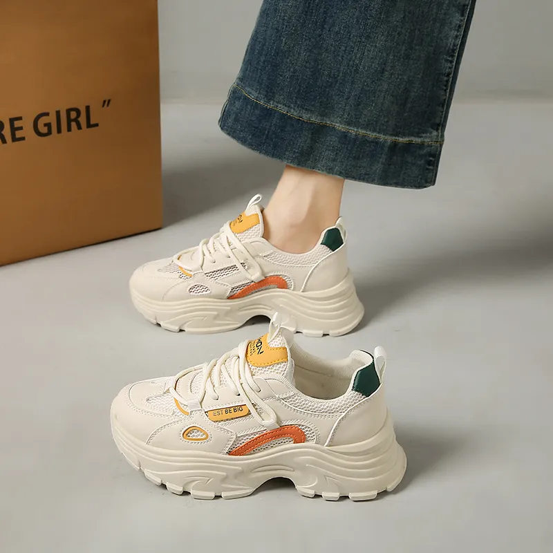 SIMBA'S PRIDE Chunky Sneakers Women's Low Top Orange/Yellow/Green-2
