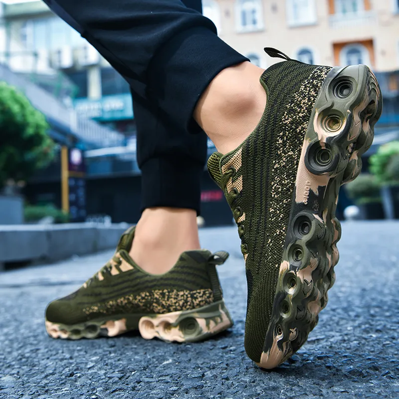 SIMBA'S PRIDE Abrasion Resistant Breathable Cushioning Slip Resistant Running Shoes Unisex Green Camouflage-2