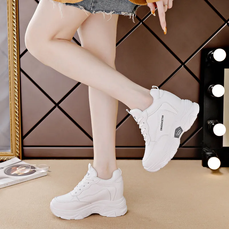 SIMBA'S PRIDE Abrasion Resistant Breathable Low Top Chunky Sneakers Women's White-2
