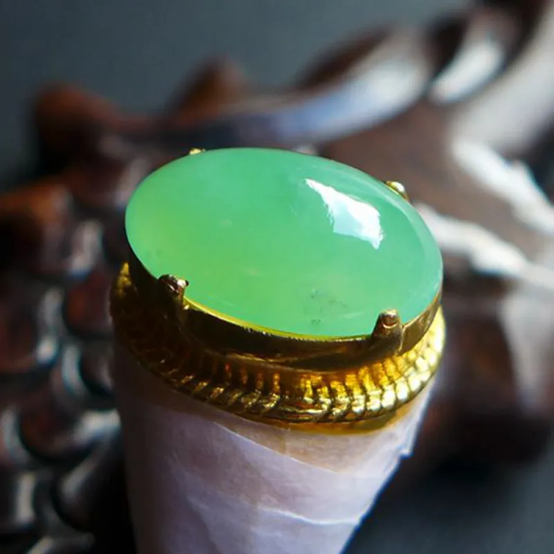 Fei Yan Glutinous Jade Ring Face Unisex-3