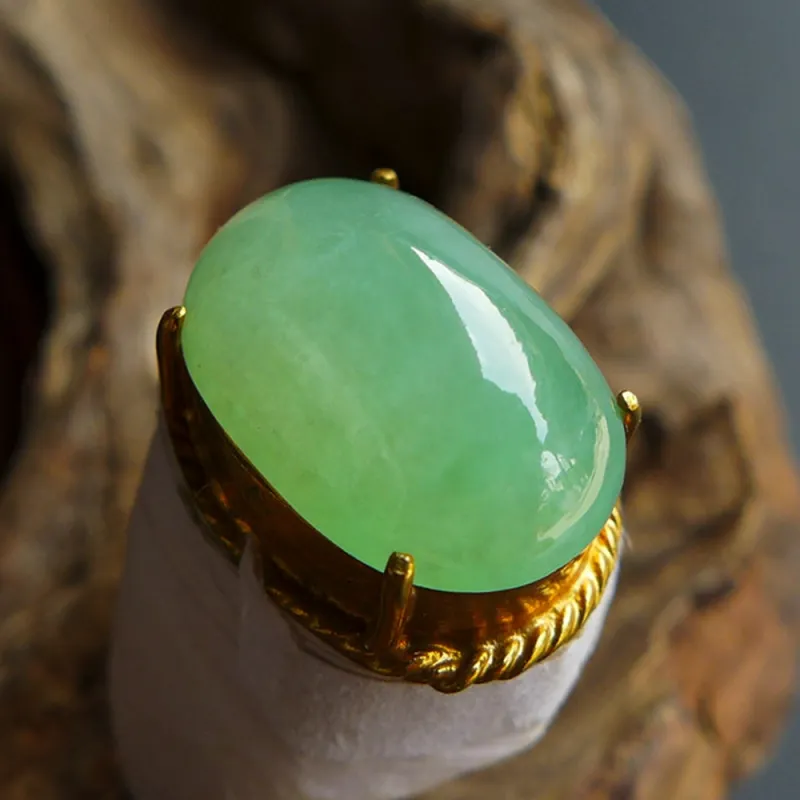 Fei Yan Glutinous Jade Ring Face Unisex-2