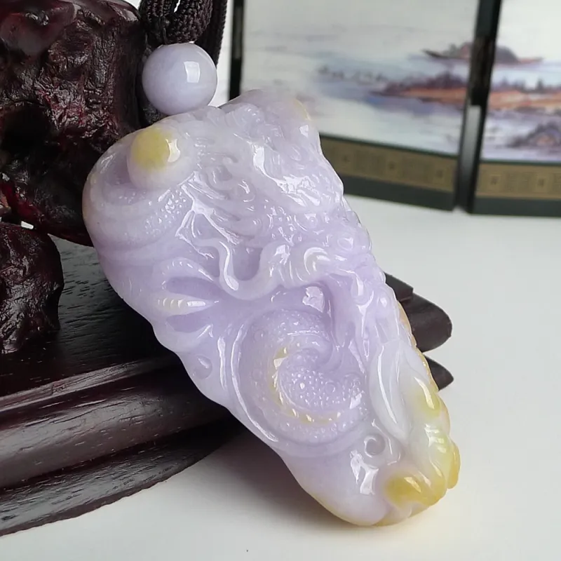 Fei Yan Glutinous Jade Handlebar Piece Unisex-4