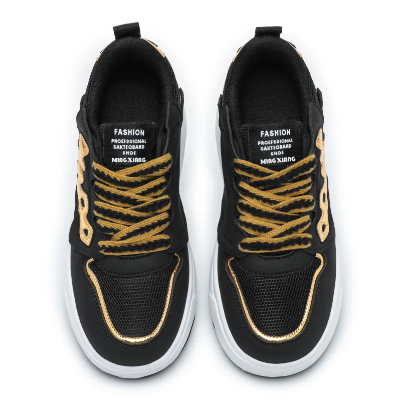 Singing Wear-Resistant Lightweight Height Increasing Low-Top Skateboard Shoes Unisex-18