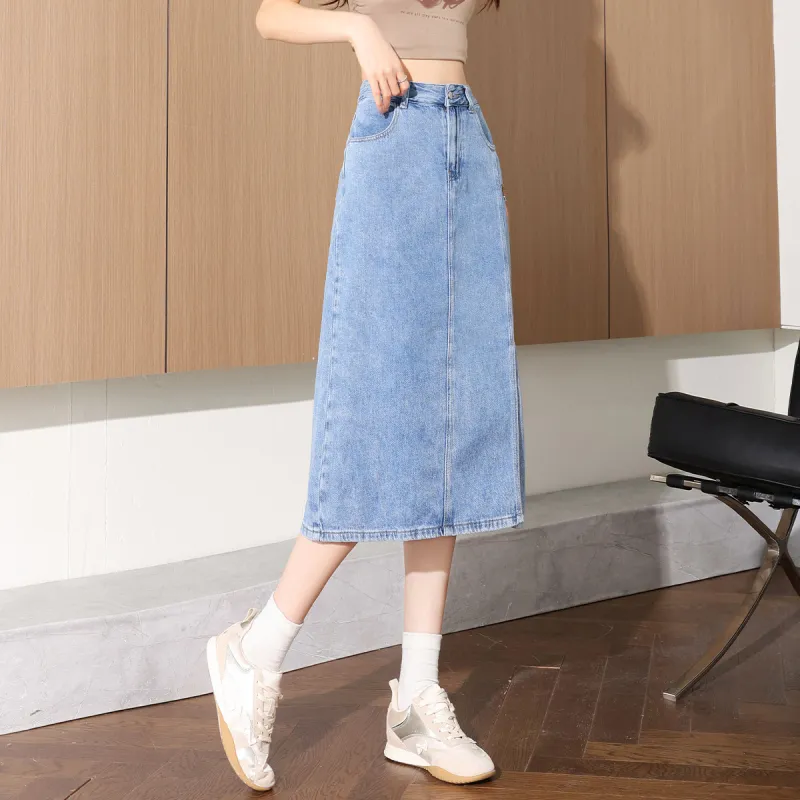 Tonlion Denim Long Skirt Women's-6