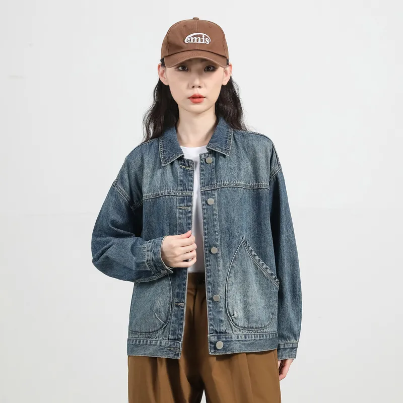 Tonlion Denim Jackets Women's Vintage Blue-7