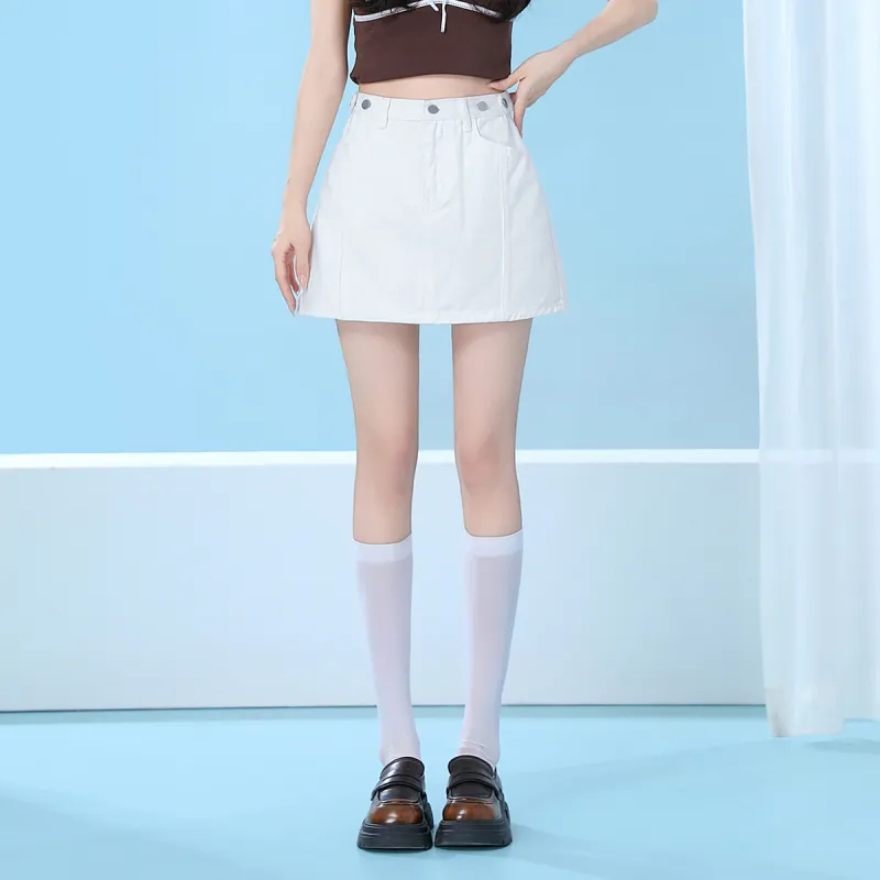 Tonlion Denim Short Skirts Women's-2