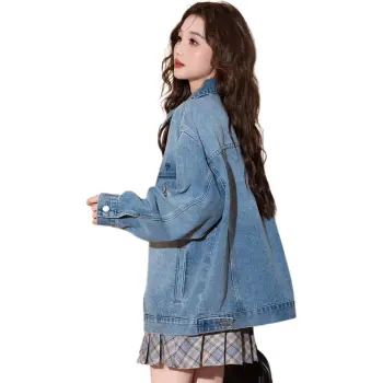 Tonlion Denim Jacket Women's Vintage Blue