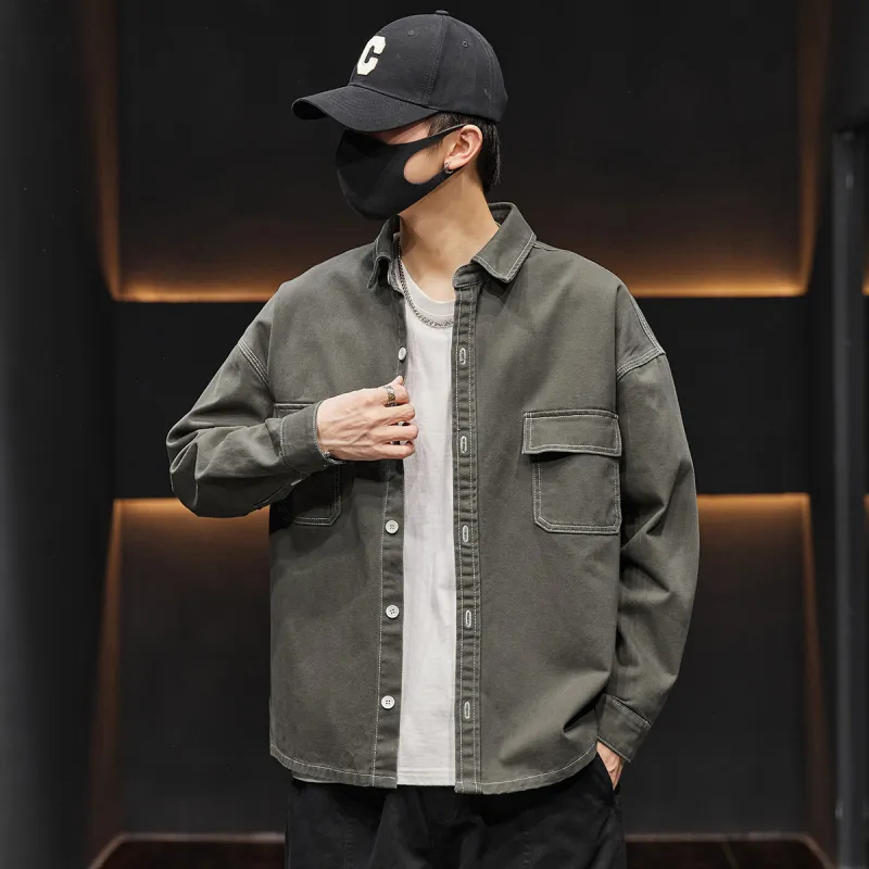 Tonlion Denim Jacket Unisex Dark Gray-3