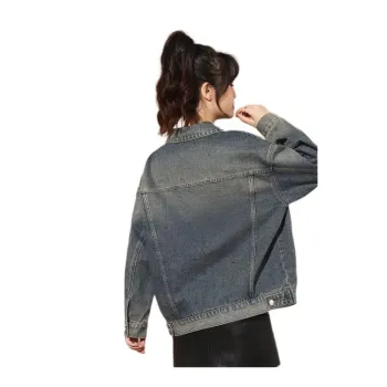 Tonlion Denim Jacket Women's Vintage Blue