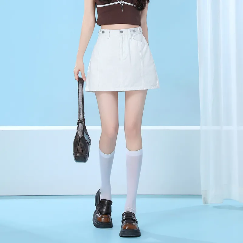 Tonlion Denim Short Skirts Women's-1