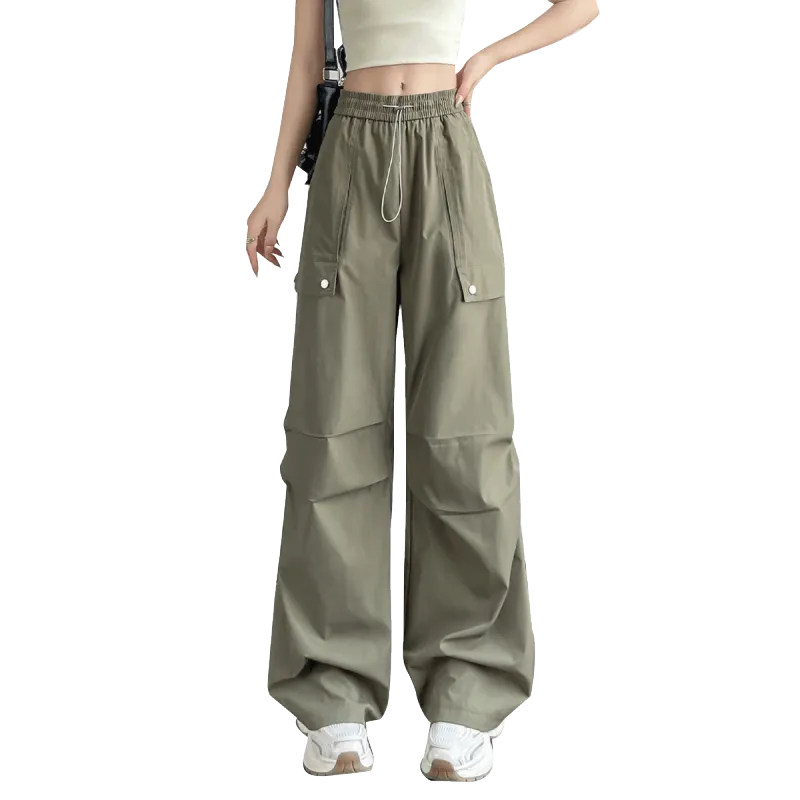 Tonlion Casual Pants Women's Army Green-5