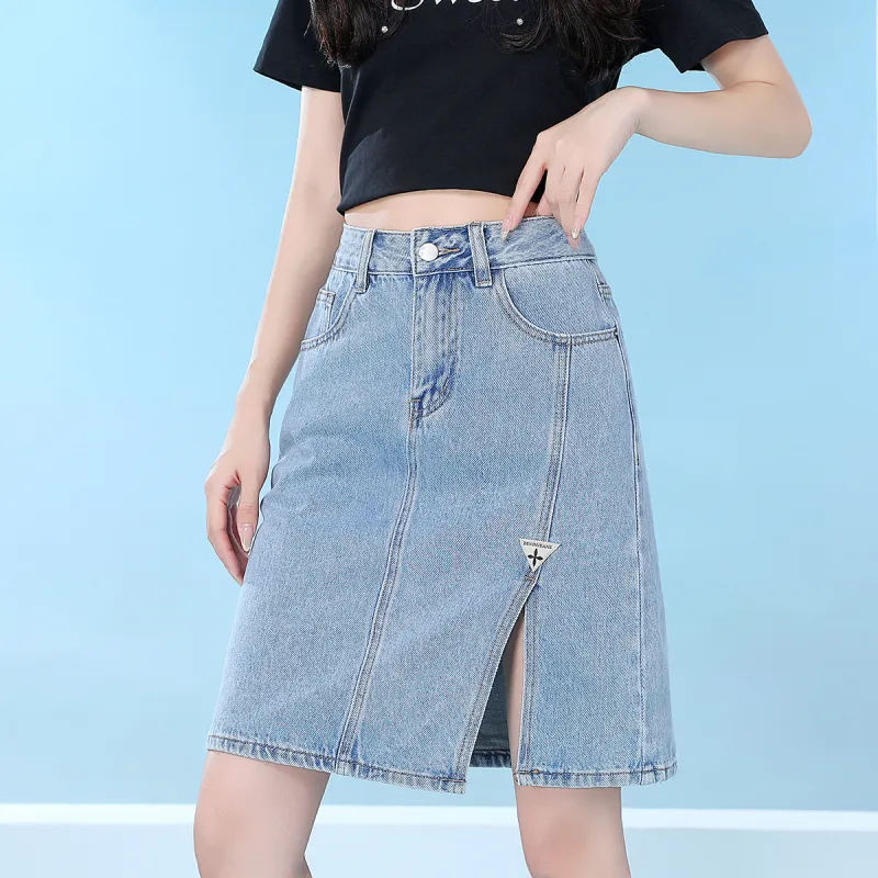 Tonlion Denim Short Skirts Women's-4