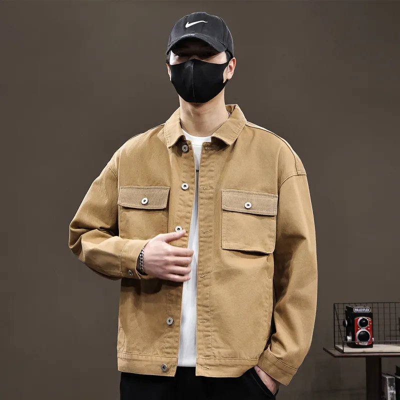 Tonlion Denim Jacket Unisex Khaki-4