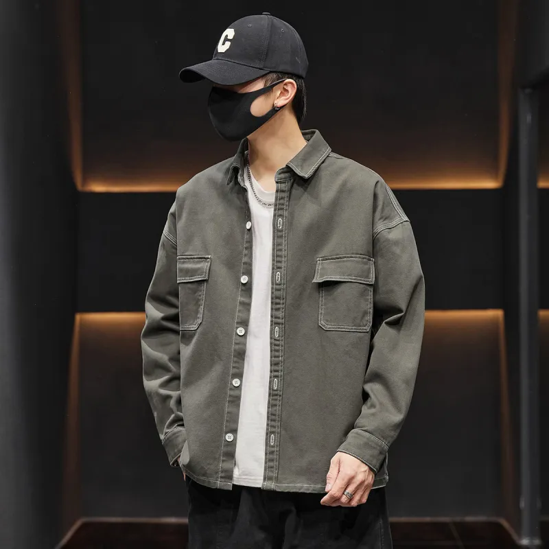 Tonlion Denim Jacket Unisex Dark Gray-2