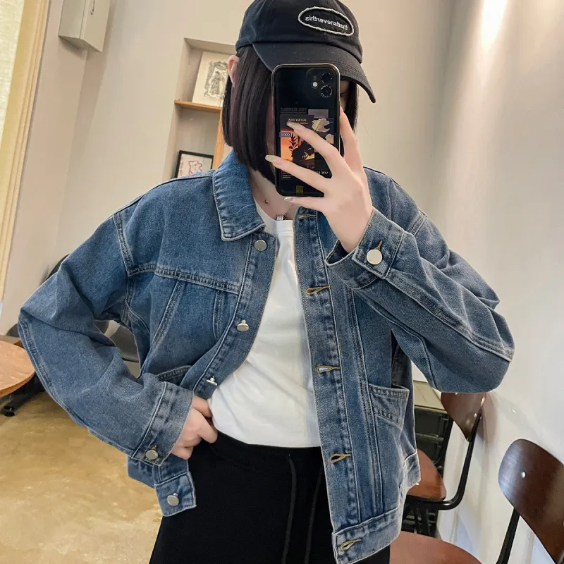 Tonlion Denim Jacket Women's Light Blue-3