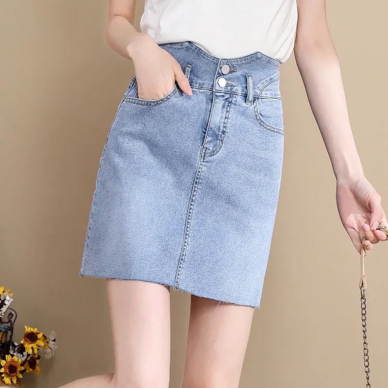 Tonlion Denim Short Skirts Women's-5