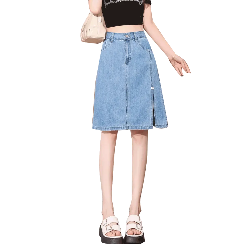 Tonlion Denim Short Skirts Women's-5