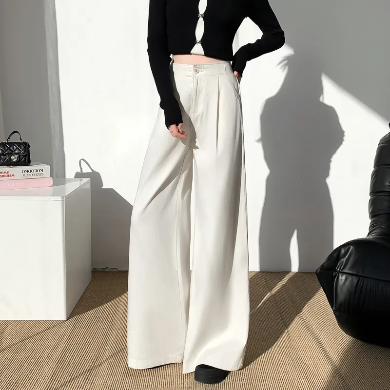 Tonlion Casual Pants Women's Beige Apricot-4