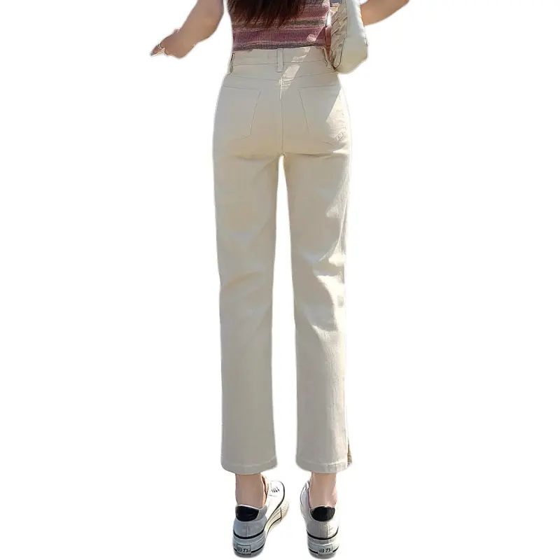 Tonlion Jeans Women's Beige Apricot-1