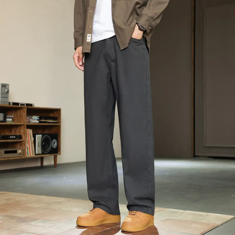 Tonlion Casual Pants Unisex Light Green Gray-2