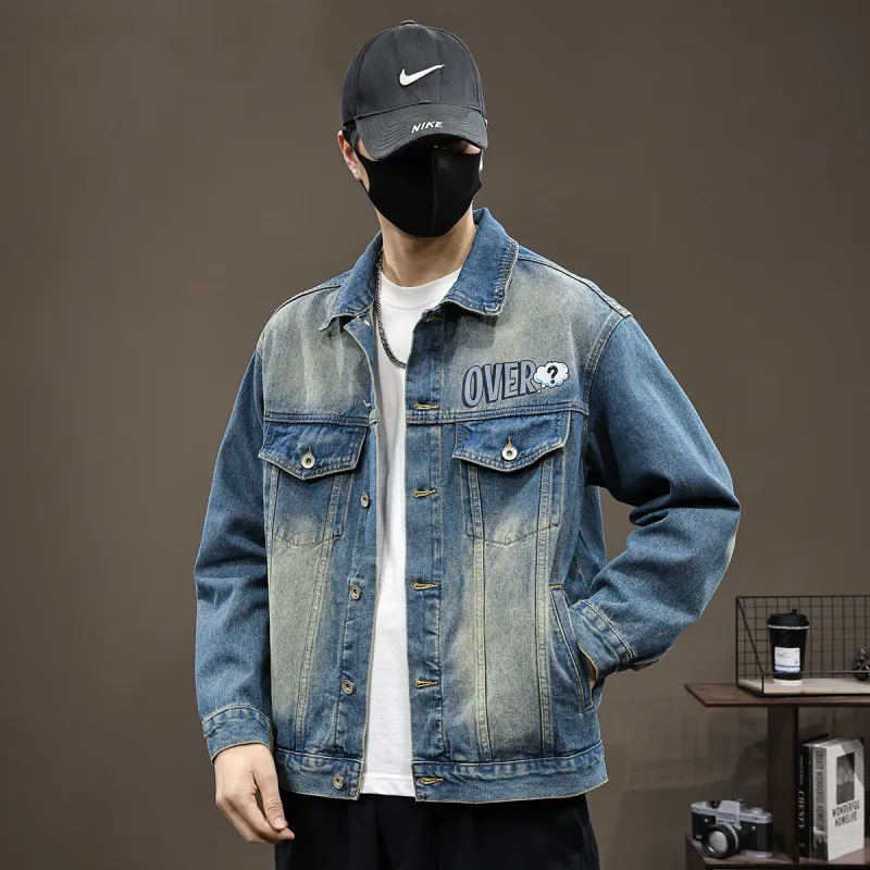 Tonlion Denim Jacket Unisex Vintage Blue-3