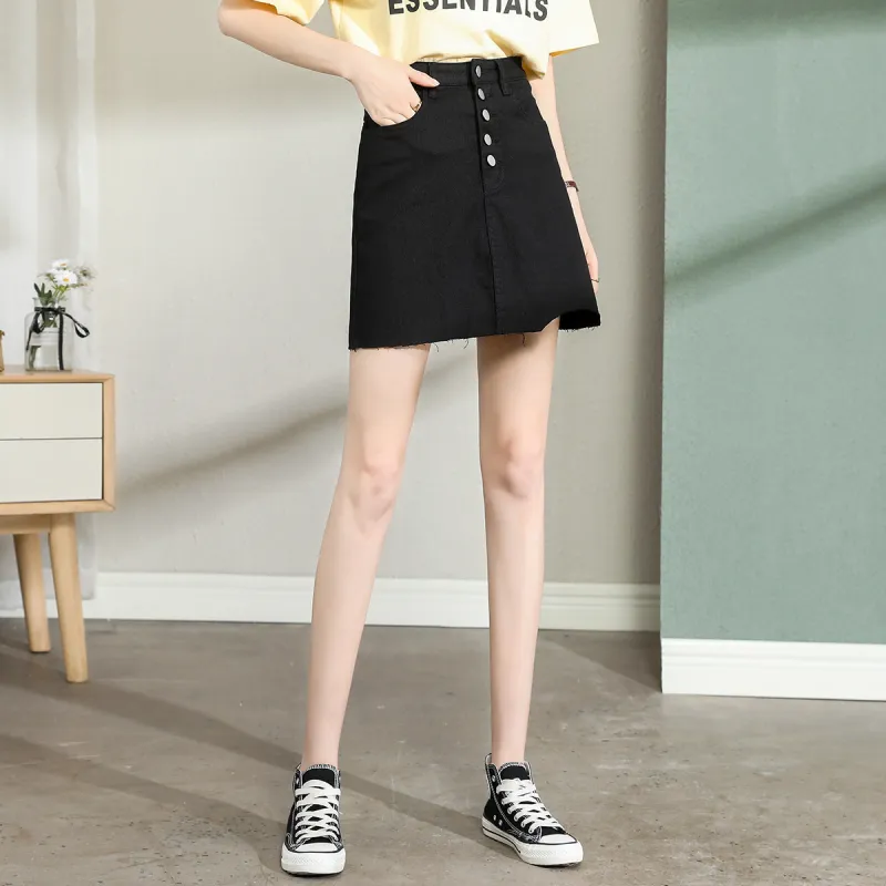 Tonlion Denim Short Skirts Women's-3