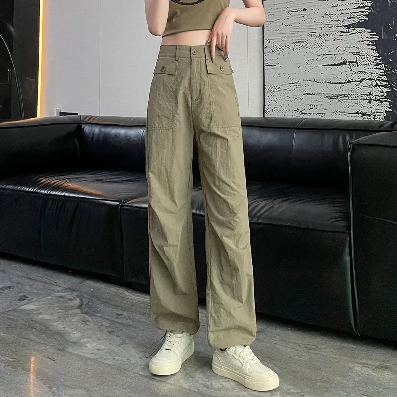 Tonlion Casual Pants Women's Light Army Green-3